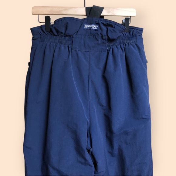 Vintage 90s Lands End Suspender Style Ski Snow Pants Navy Boys Large (14-16) - Picture 8 of 15